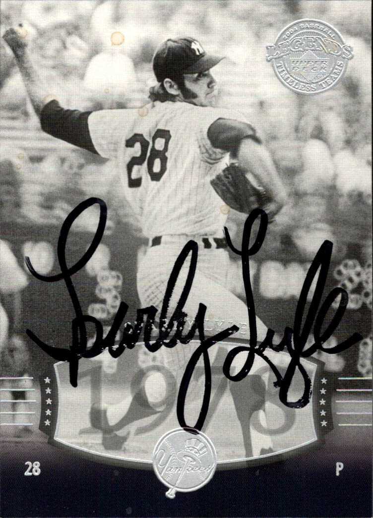 AACS Autographs Sparky Lyle Autographed Baseball Card New York Yankees
