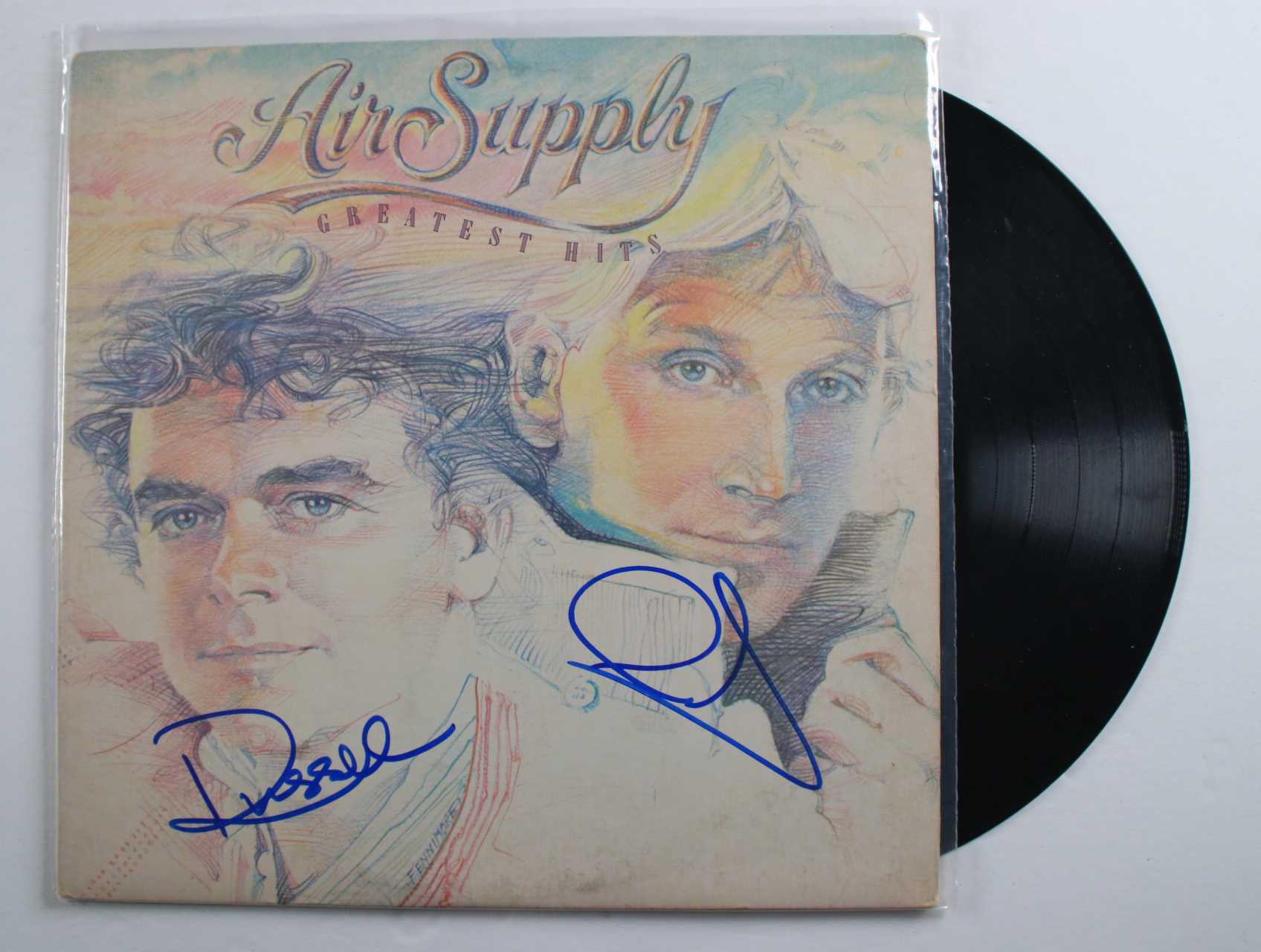 cs Autographs Russell Hitchcock Graham Russell Autographed Air Supply Record Album
