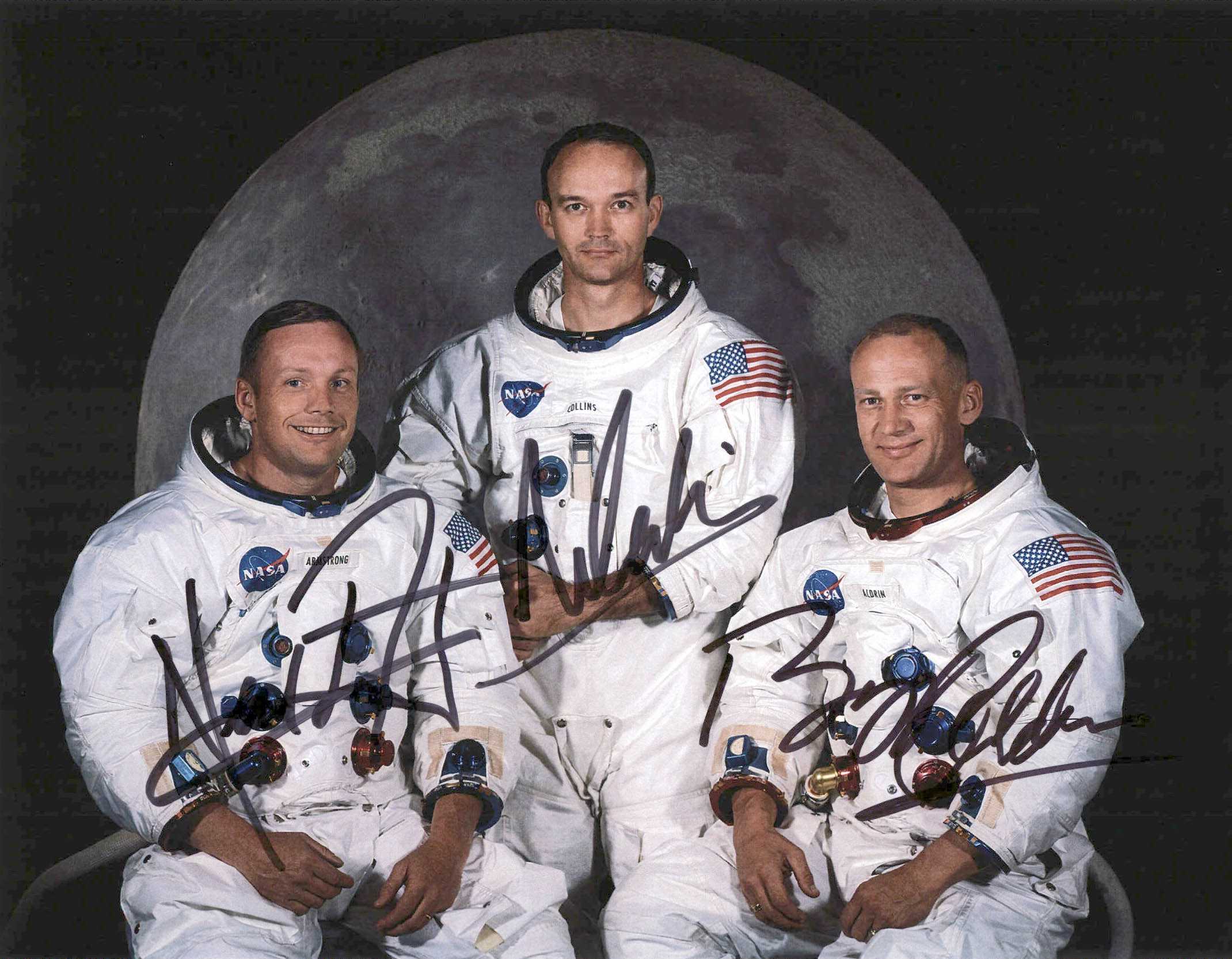 Neil armstrong and buzz aldrin and michael collins