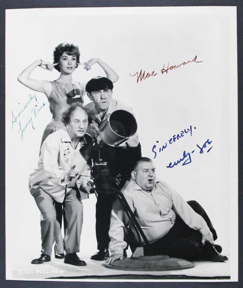 AACS Autographs: Larry Fine, Moe Howard & Curly Joe DeRita Autographed ...