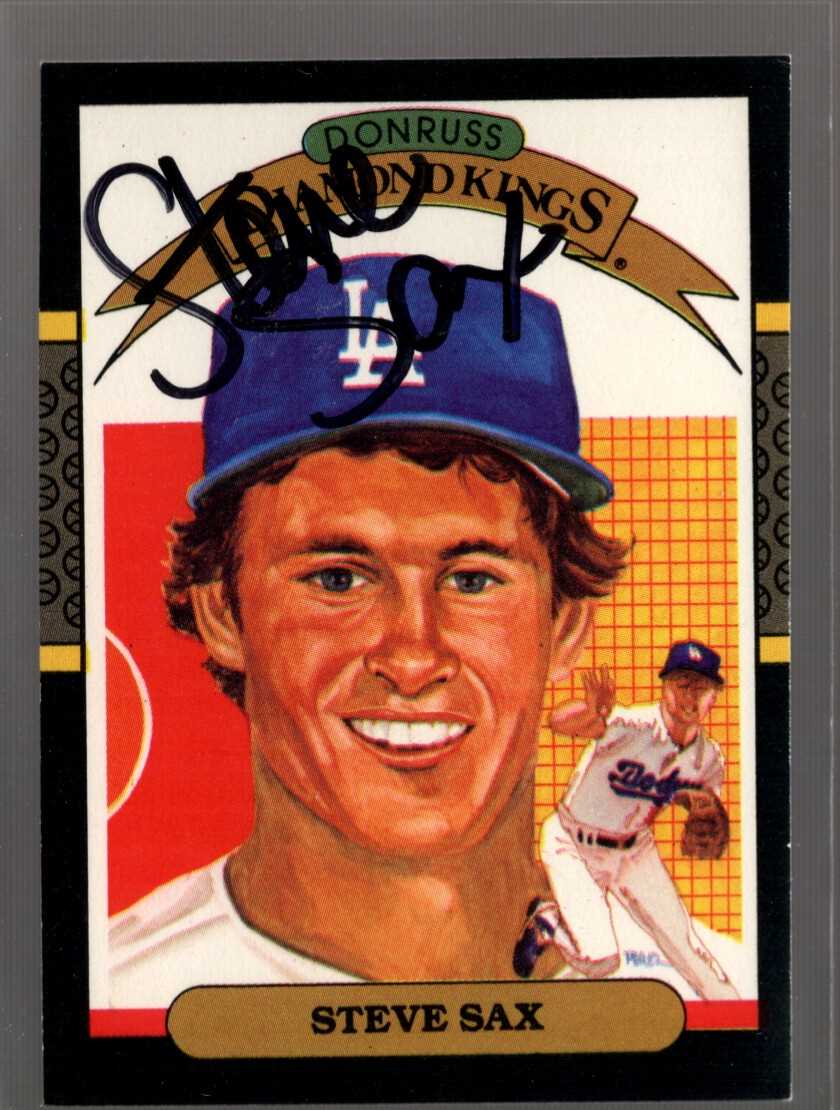 AACS Autographs Steve Sax Autographed 1987 Diamond Kings Baseball Card