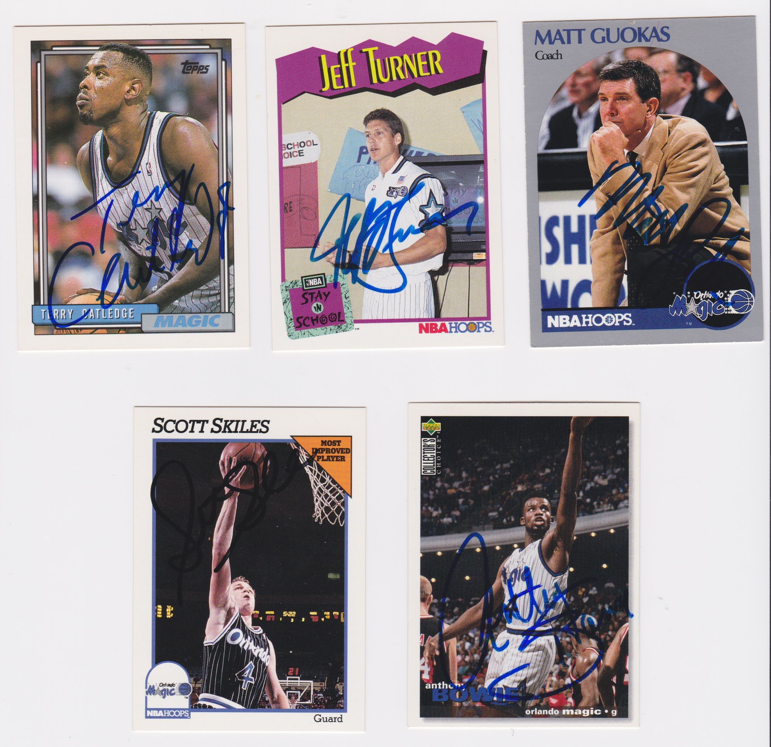 AACS Autographs Orlando Magic Autographed Lot of (5) Trading Cards