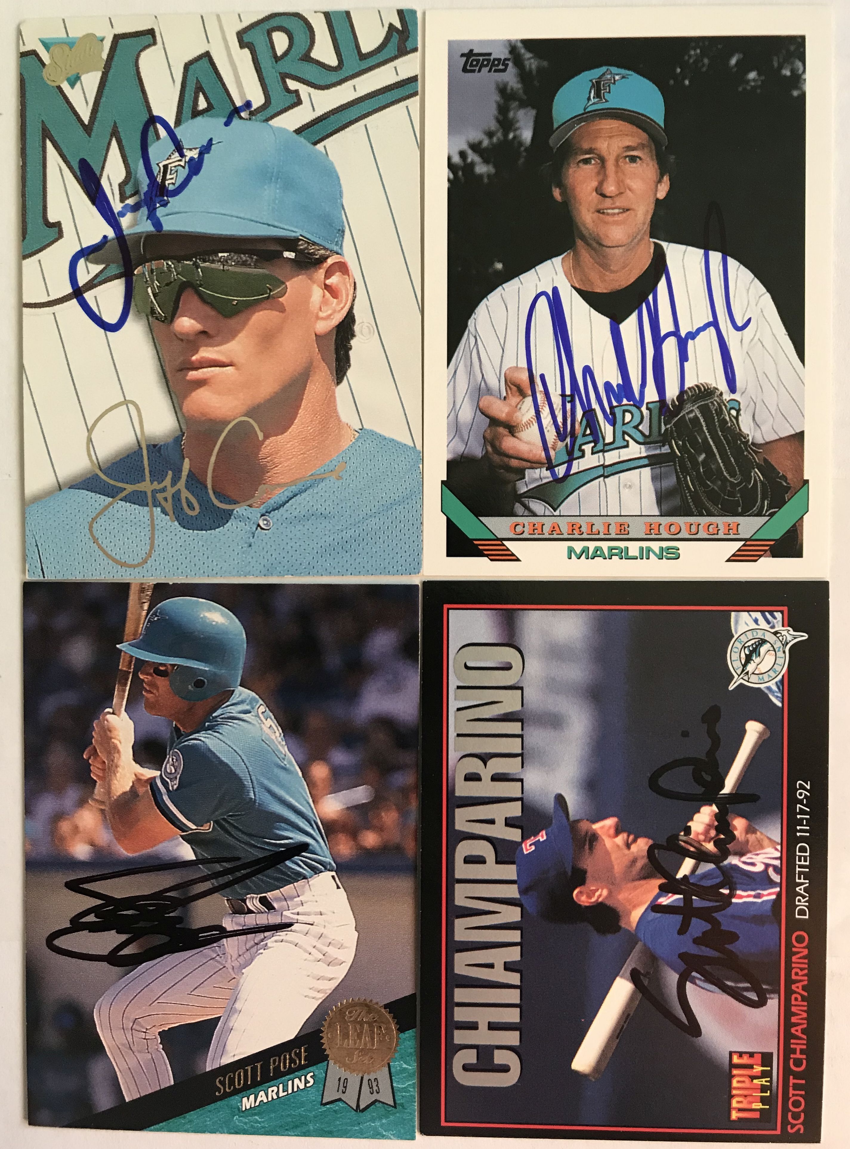 AACS Autographs: Florida Marlins Autographed Lot of (4) Baseball Cards - Jeff  Conine, Charlie Hough