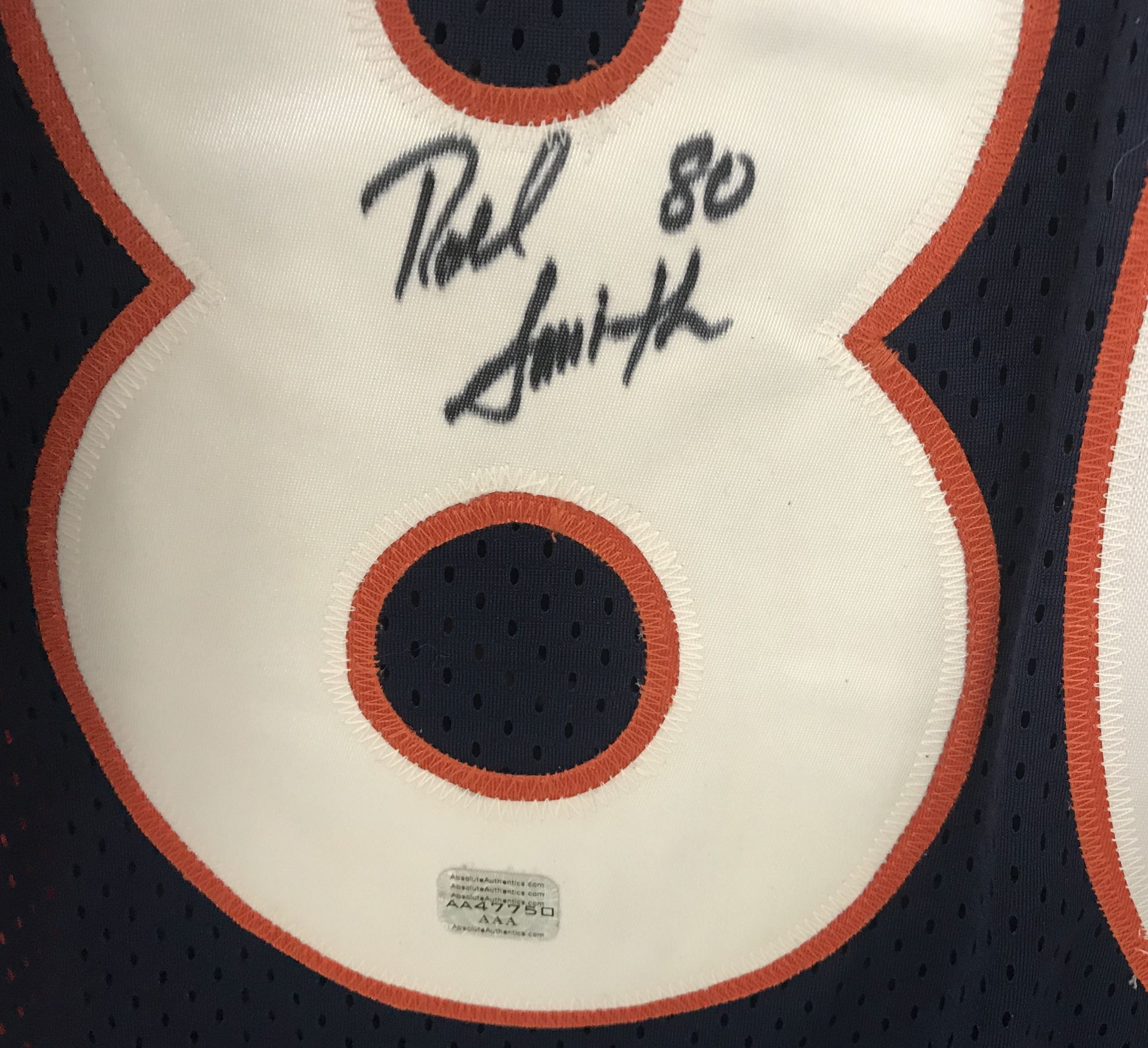 AACS Autographs Rod Smith Autographed Denver Broncos Football Jersey Absolute Authentics COA