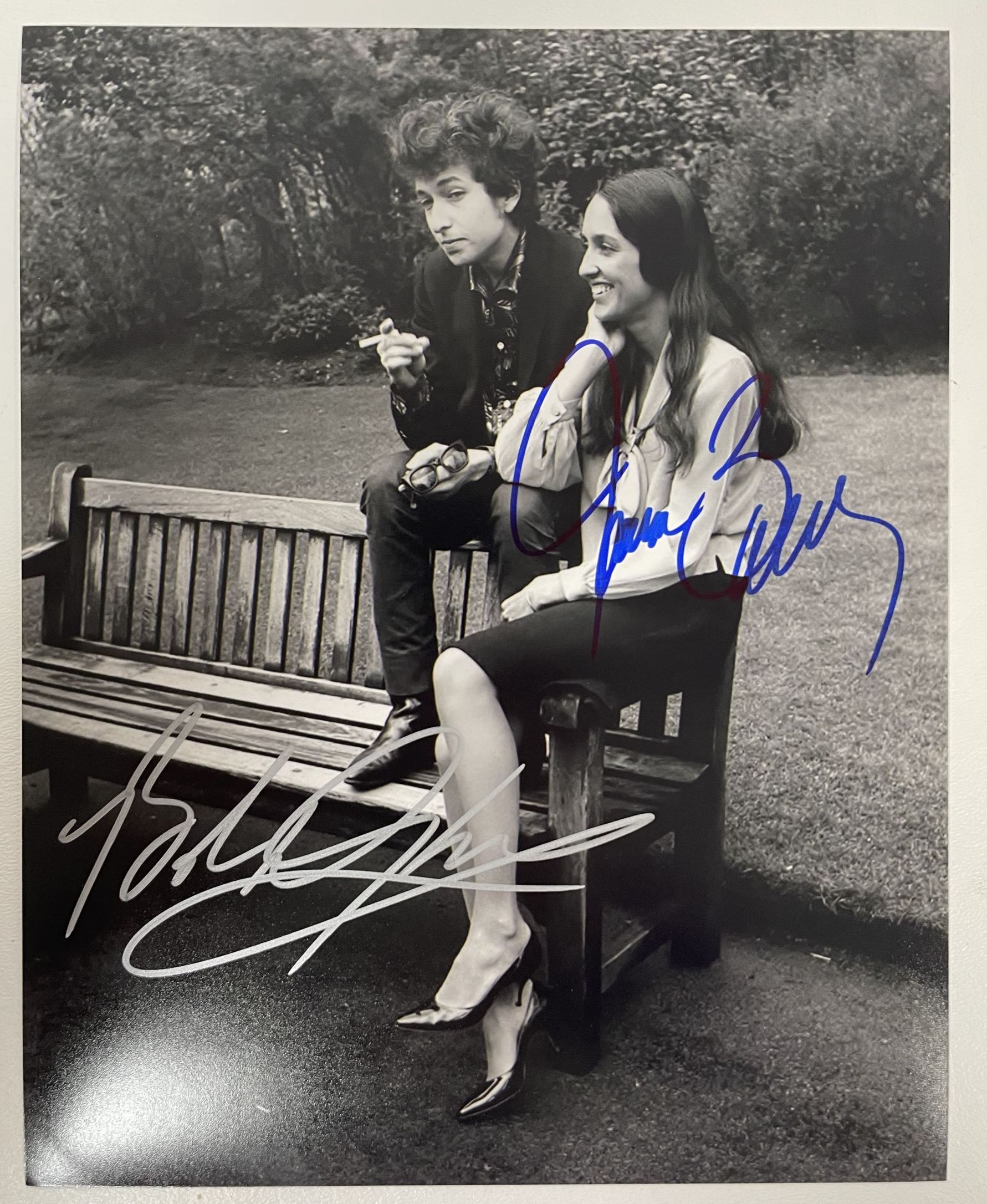 AACS Autographs Bob Dylan Joan Baez Autographed Glossy 8x10 Photo