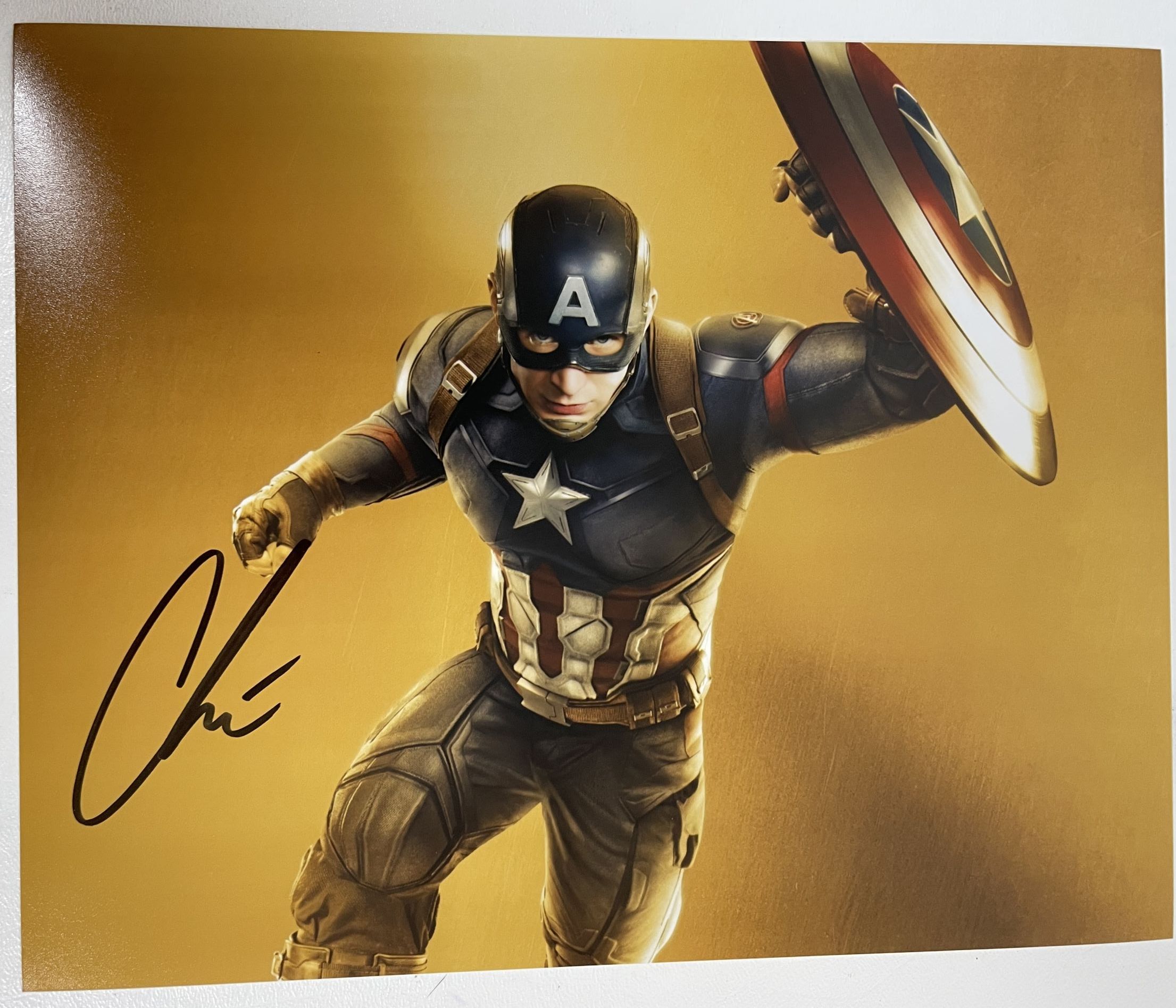 AACS Autographs Chris Evans Autographed "Captain America" Glossy 8x10