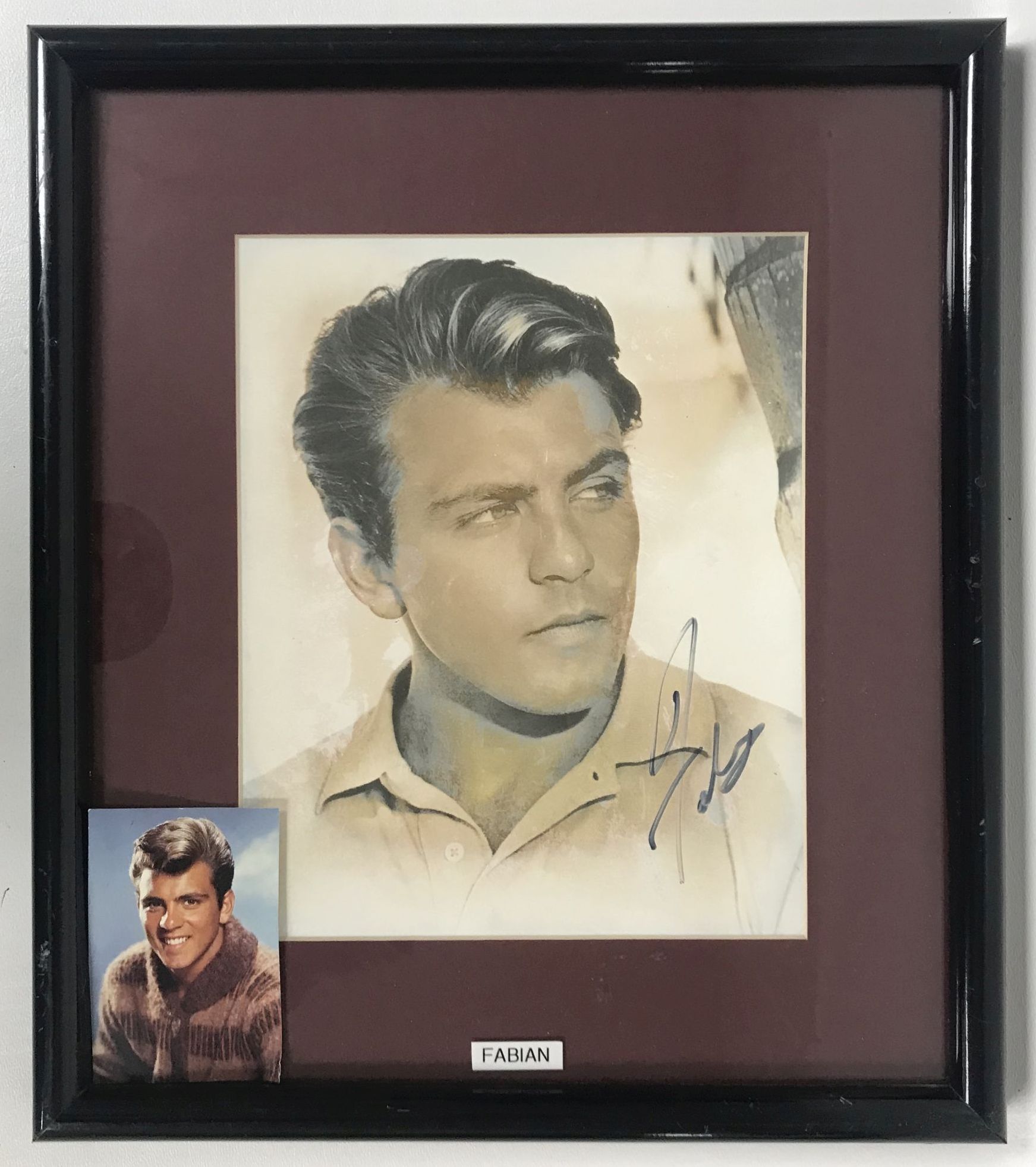 AACS Autographs Fabian Autographed Vintage 8x10 Photo Signed Framed