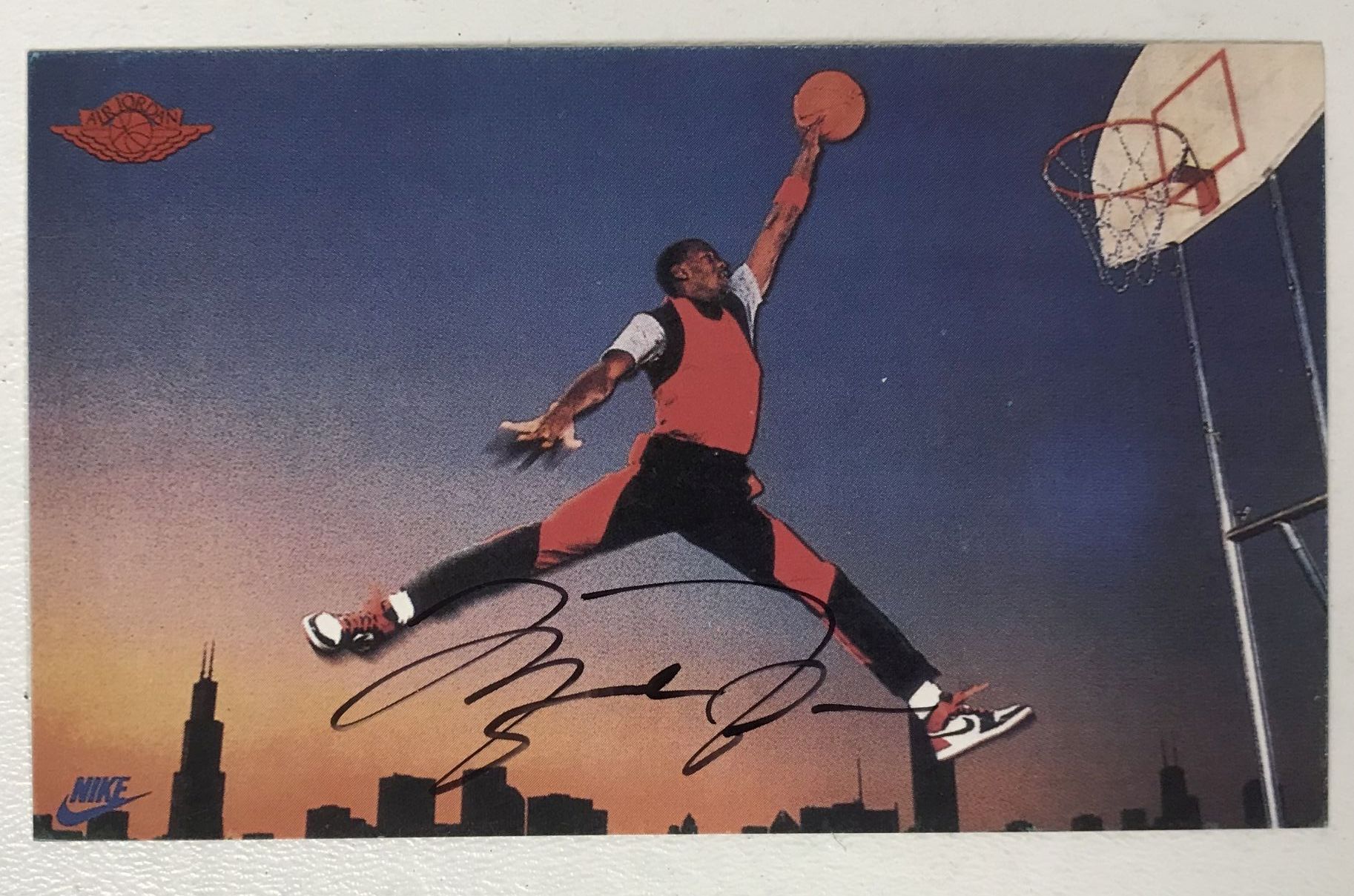 AACS Autographs: Michael Jordan Autographed 3x6 1985 Nike Promo Trading Card