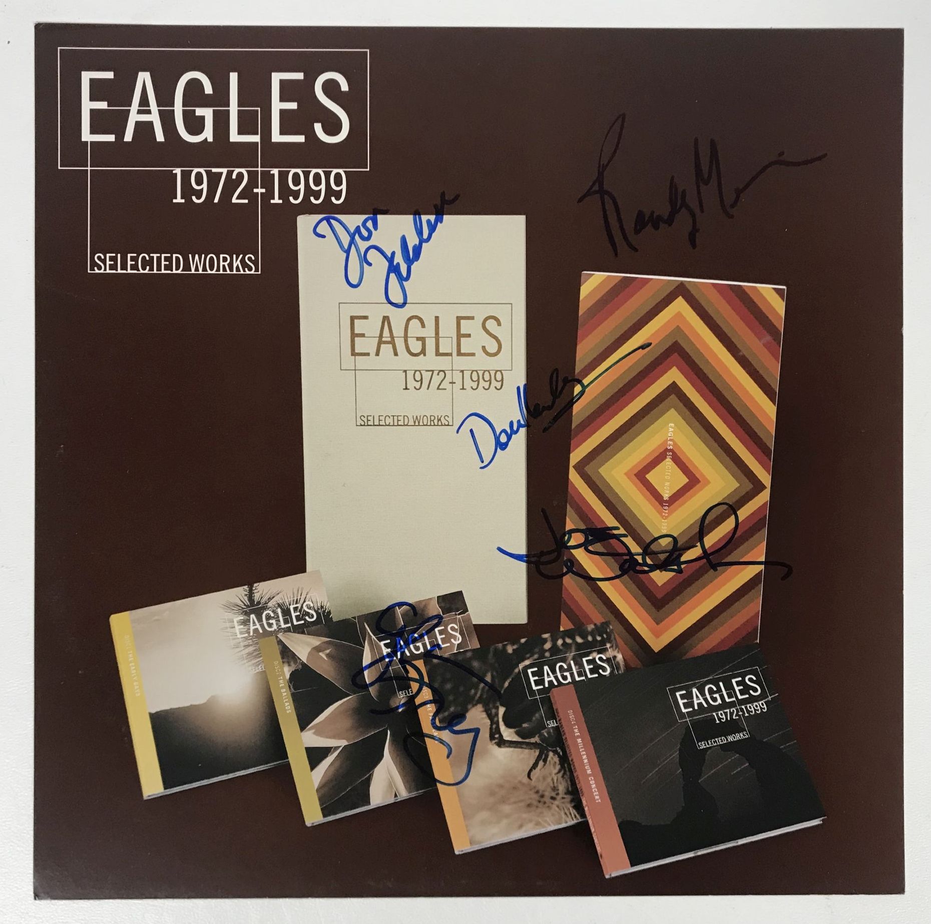 AACS Autographs The Eagles Band Autographed 12x12 Album Promo Photo