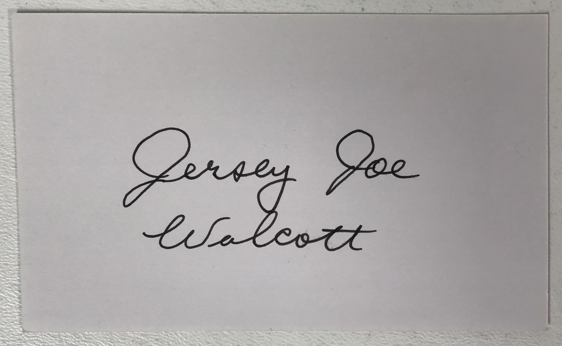 AACS Autographs Jersey Joe Walcott (d. 1994) Autographed 3x5 Index Card