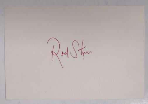 AACS Autographs: Rod Steiger (d. 2002) Autographed 4x6 Index Card