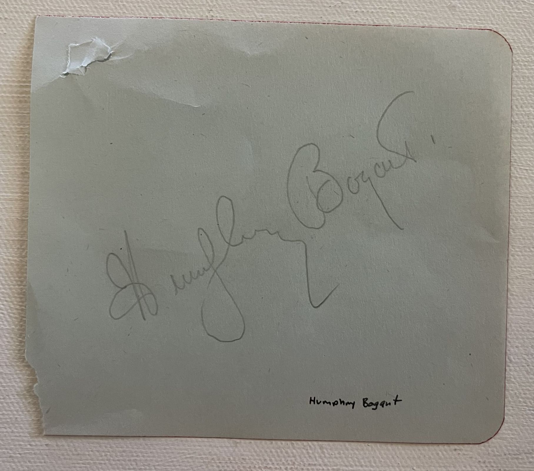 AACS Autographs Humphrey Bogart (d. 1957) Autographed Vintage 4x6