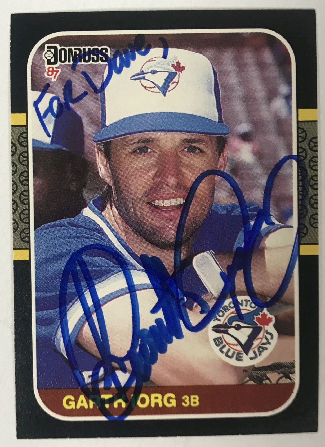 AACS Autographs Garth Autographed 1987 Donruss Baseball Card