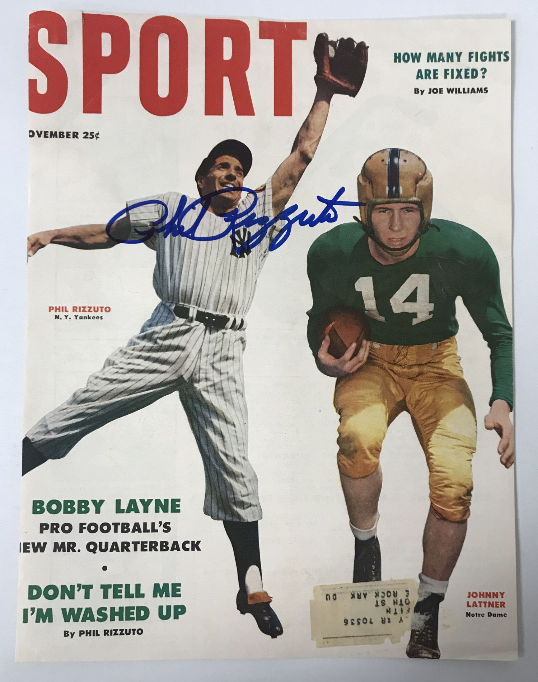 AACS Autographs Phil Rizzuto (d. 2007) Autographed Vintage "Sport